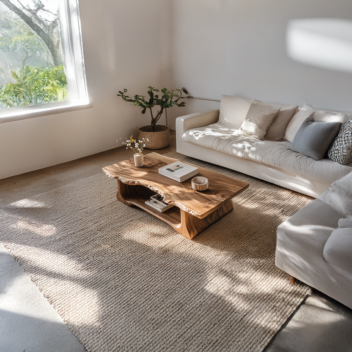 Handcrafted Rustic Live Edge Coffee Table
