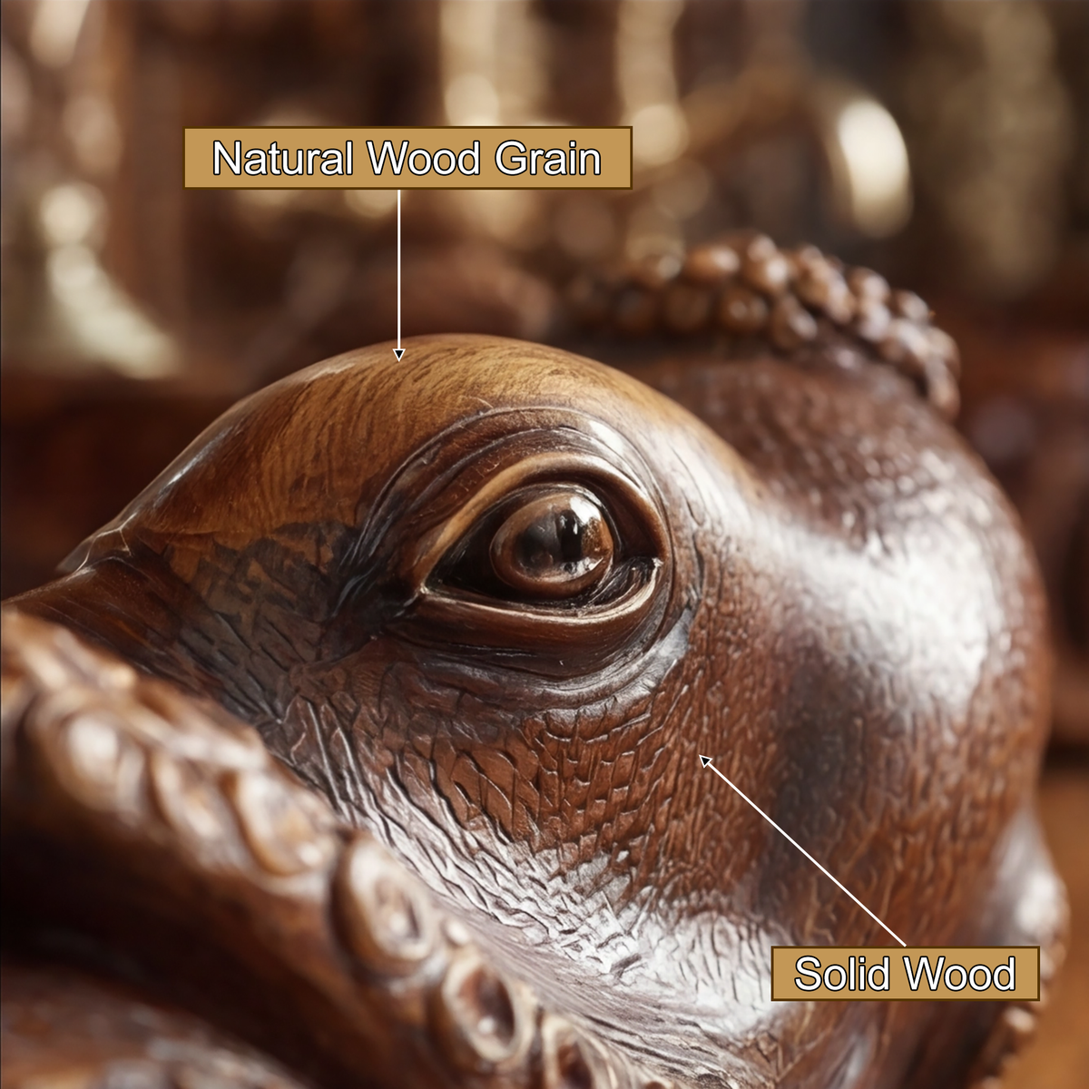 Nautivar Octopus Form Handcarved Solid Wood Sculpted Vessel Sink