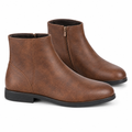 Women's Brown Zip Ankle Boots