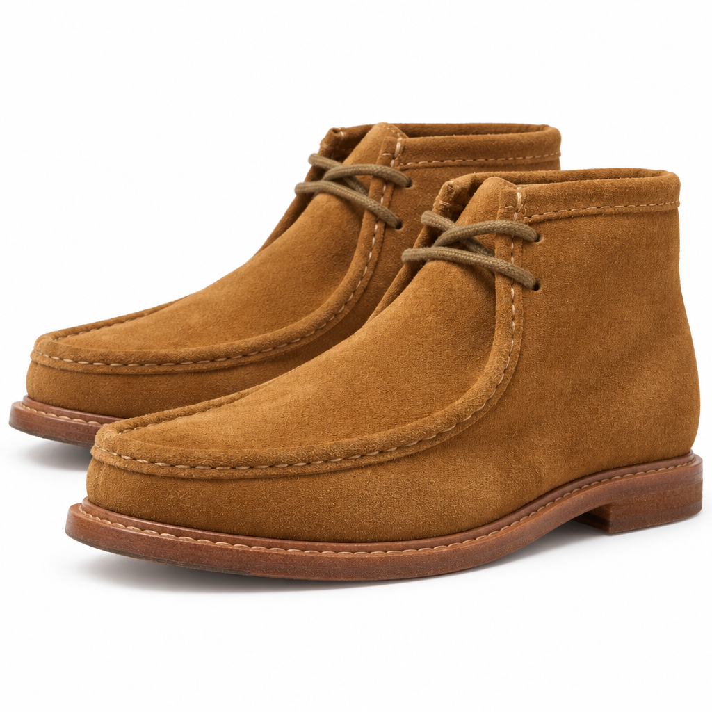 Tobacco Suede Moccasin Boots
