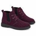 Women's Plum Suede Ankle Boots