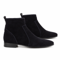 Black Suede Zip Ankle Boots
