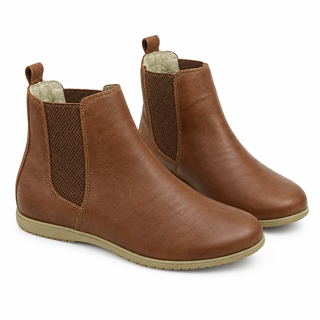 Women's Tan Zero-Drop Chelsea Boots