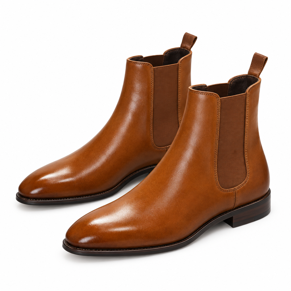 Tan Full-Grain Chelsea Boots