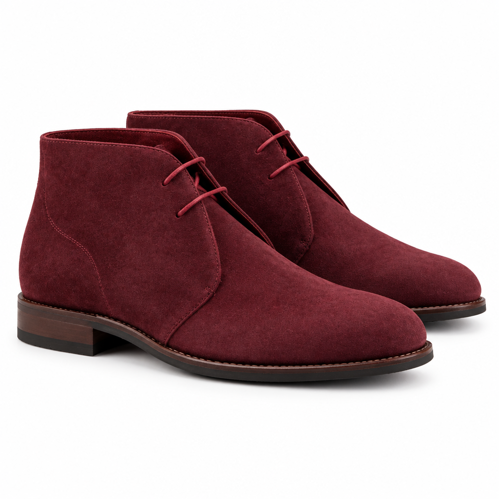 Burgundy Suede Chukka Boots